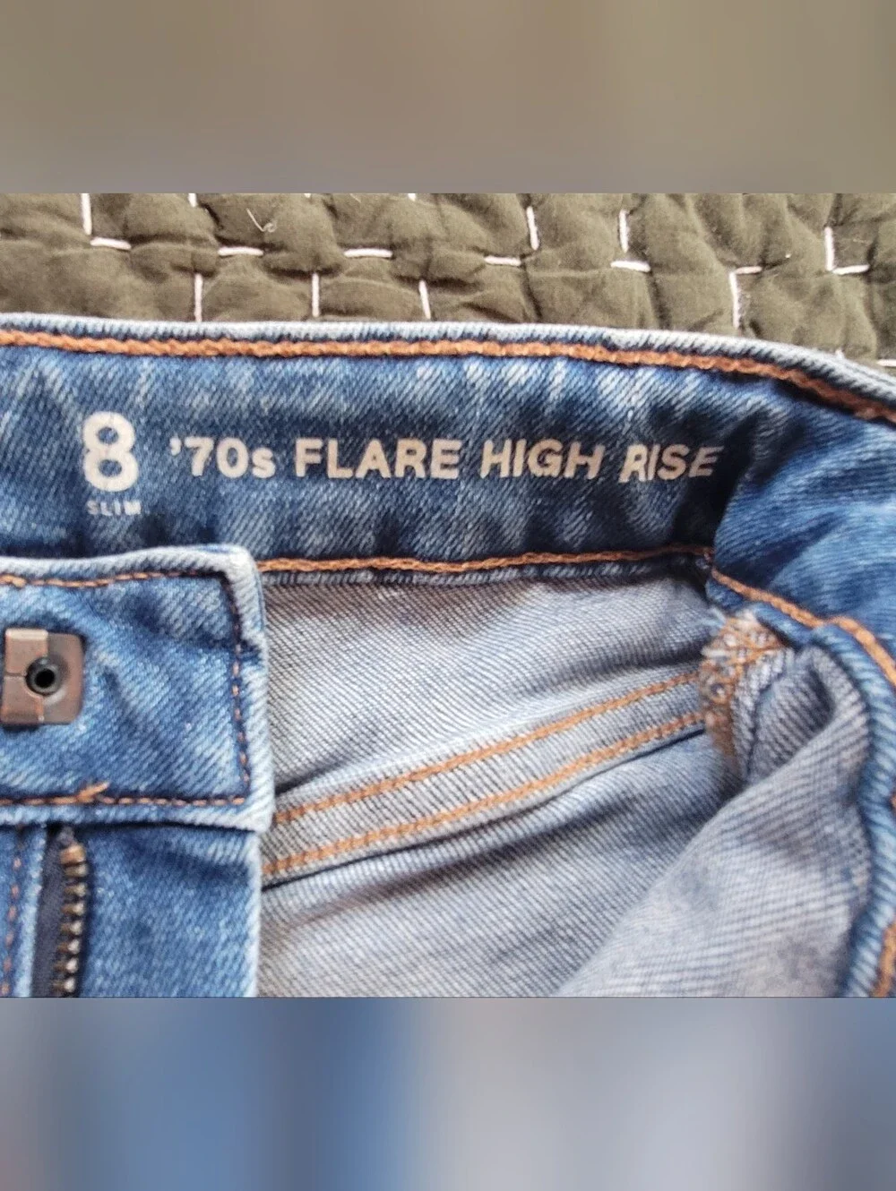 Gap 70's Flare High Rise Jeans And Boho Cropped Top-Size 8